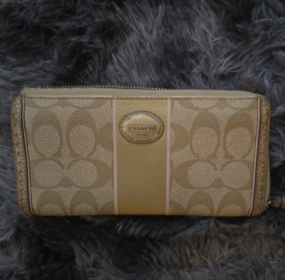 Coach Gold And Pink Wallet
